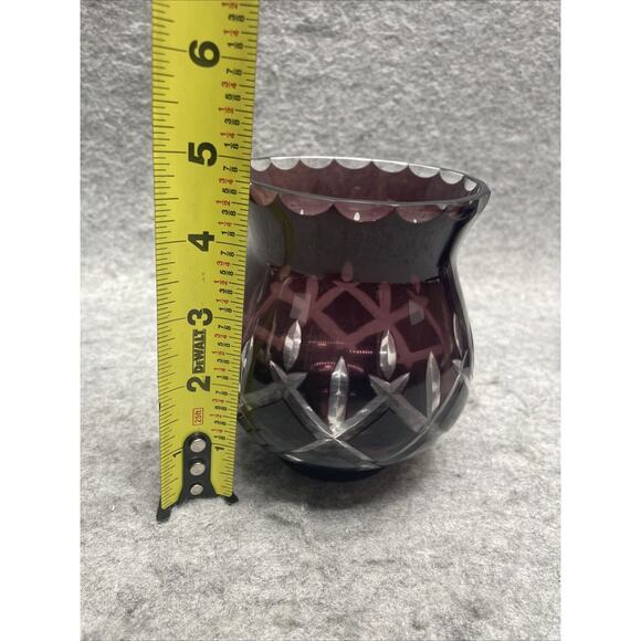Lady Anne Amethyst GORHAM CRYSTAL Set of 2 Cut to Clear Votive Candle Holders - Picture 6 of 10